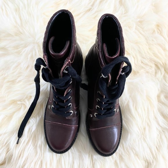 NWOB MARC FISHER Wyomi Platform Leather Lace-up Ankle Boot Sz 6.5 US - Picture 8 of 15